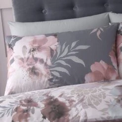 Catherine Lansfield Dramatic Floral Grey Duvet Set -Best Bedding Store 38141 13339