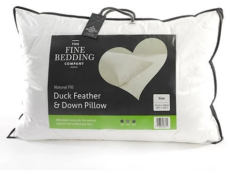 The Fine Bedding Company Duck Feather Down Pillow Pair 3 The Fine Bedding Company Duck Feather Down Pillow Pair