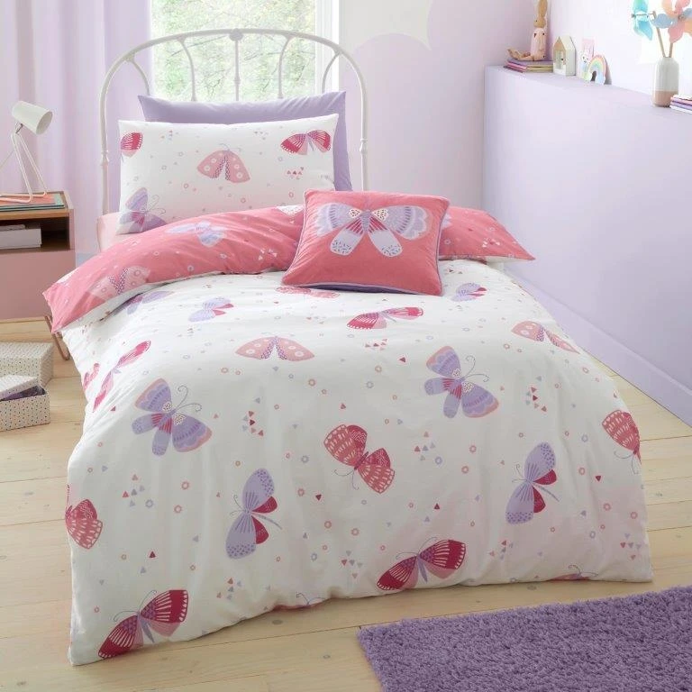 Bedlam Flutterby Butterfly Pink Duvet Set