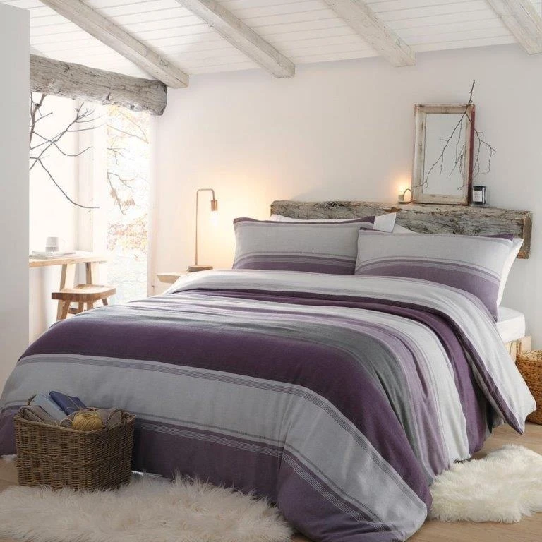 Fusion Betley Plum Brushed Duvet Set 3 Fusion Betley Plum Brushed Duvet Set